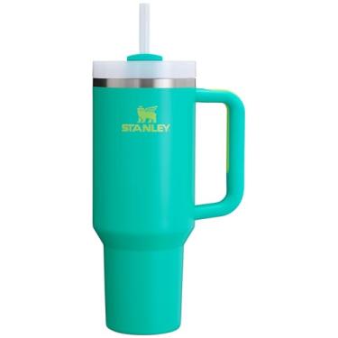Imagem de Stanley Copo Quencher H2.0 com alça e canudo 1,134 g | Tampa 3-Way Twist On | Porta-copo compatível para viagens | Copo de aço inoxidável isolado | Livre de BPA | Azul-petróleo tropical