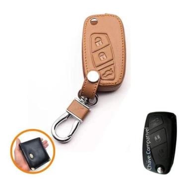 Imagem de Capa Protetora Couro Chave Canivete Fiat 500 Siena Mobi Palio Weekend 