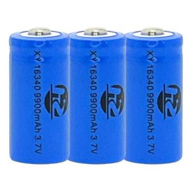 Imagem de Kit 3 Bateria De Grande Durabilidade 16340 Recarregável 3.7v 3000mah E