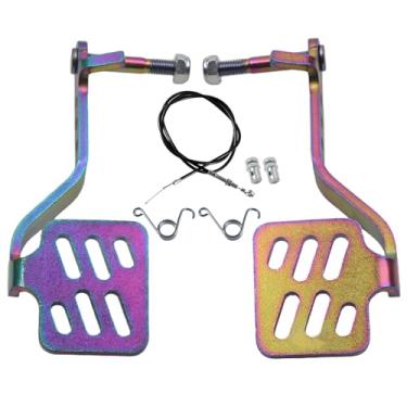 Imagem de QASKEHKT Pedais de acelerador de freio cabo de 180 cm com kit de molas de retorno para 196cc 6,5 hp Road Rocket Azusa Fun Kart Carter Go Kart Vintage Go Cart Racing Drift Trike Peças resistentes