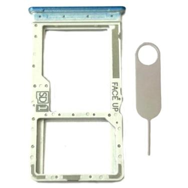 Imagem de Suporte para bandeja de cartão SIM único de substituição para cartão micro SD para Motorola Moto G Play 2024 XT2413 (azul)