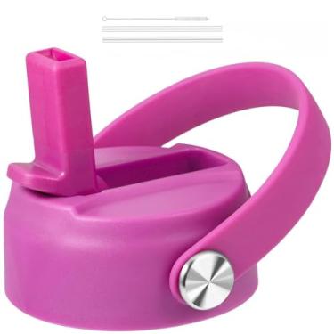 Imagem de Tampa de canudo para Hydro Flask boca larga 32 40 1,8 g, substituição superior livre de BPA, tampa com alça flexível para garrafas Hydroflask Kids 12 40 590 g, acessórios de garrafa esportiva à prova