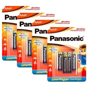 Imagem de 4 Cartela Pilha Panasonic Alcalina AAa Mn2400b4 6 Pilhas
