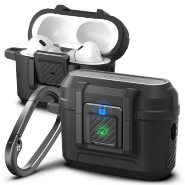 Imagem de Spigen Lock Fit Compatível com Airpods Pro 2 Capa 2023/2022 (USB-C/Lightening Cable) com ipe de Bloqueio Seguro - Preto