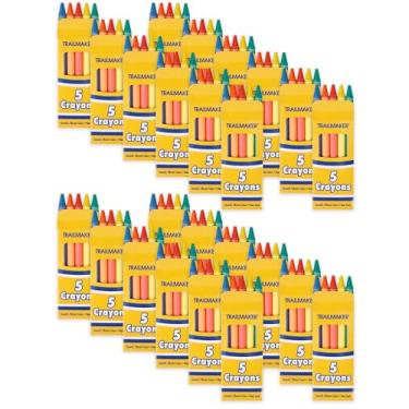 Imagem de Trail maker Pacote com 5 gizes de cera de abelha laváveis a granel, pacotes individuais a granel, conjunto de 100 caixas de cera de abelha para crianças, creches, sala de aula, restaurantes