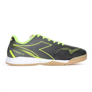 Imagem de Chuteira Diadora Futsal Nazionale Elite II Preto Branco e Amarelo Neon