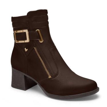 Imagem de Bota Cano Curto Salto Grosso Mississipi MC511 Feminina - Cafe