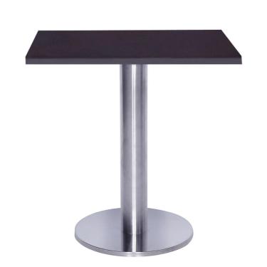 Imagem de Mesa Beta Big Inox 75 Cm (alt) Disco Redondo Tampo Mdp Quadrado 70 Cm (larg) X 2,50 Cm (alt) Preto