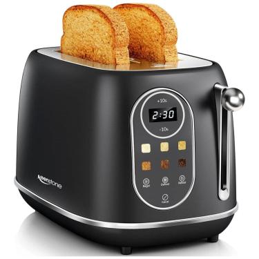 Imagem de Torradeira 2 Fatias com Painel Digital, Recursos para Bagel e 6 Níveis de Tostagem, 110V 800W, Keenstone, Preta