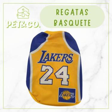 Imagem de Roupa para Cachorro Regata Basquete Lakers Bulls Celtics Tamanho P M G