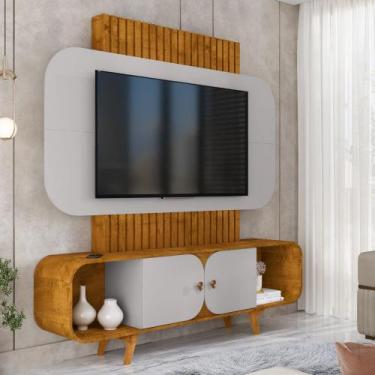 Imagem de Estante Home Ripado para TV Até 75 Polegadas 2 Portas com Pés de Madei