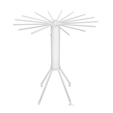 Imagem de ZOES HOMEWARE Tripé moderno escorredor de roupas, 16 varões, prateleira de secagem dobrável, roupas para lavanderia, 4 pernas com rodas, secadores portáteis dobráveis para interior e exterior, branco