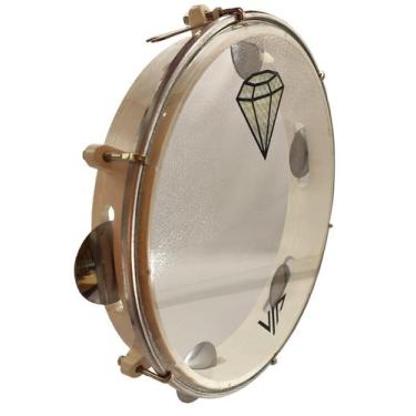 Imagem de Pandeiro Profissional Vip 10 Cristal Diamante Holografico - VIP Percur