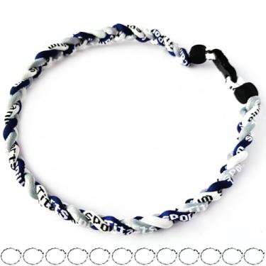 Imagem de Pacote com 12 colares de beisebol de corda de titânio tornado de corda de beisebol, 18", nylon e titânio, Sem Pedra Preciosa