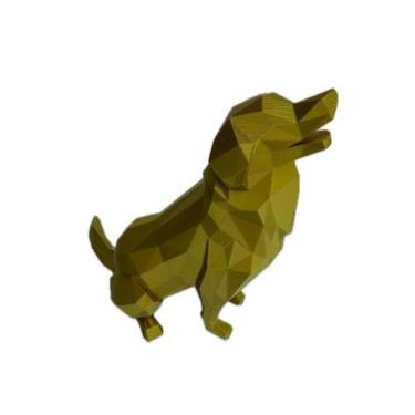 Imagem de Estátua Cachorro poligonal - Impressão 3D - FLEX3D, Dourado