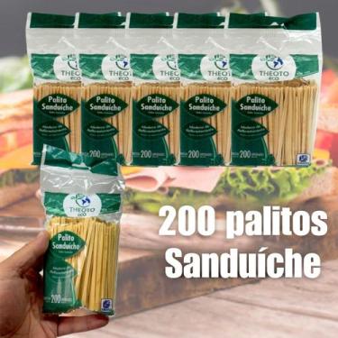 Imagem de Palito Sanduiche madeira, Lanche Metro, Hamburger, 9cm 200 un - THEOTO