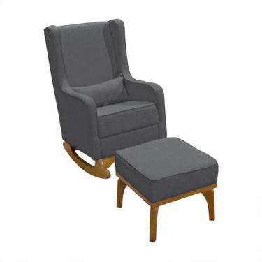 Imagem de Poltrona de Amamentação Aquila Retro com Puff - Élpis Móveis - Ideal E