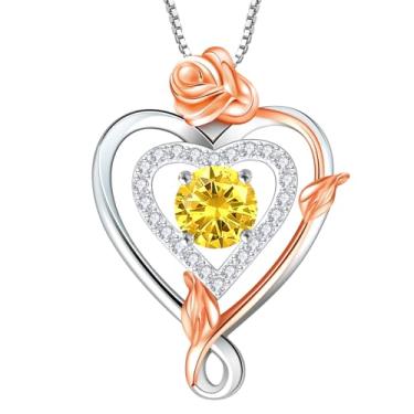 Imagem de RIVIKO Colar feminino com pingente de coração infinito com pingente de coração de prata esterlina 925, presente de aniversário de aniversário e dia das mães para mãe, esposa, namorada, namorada, Prata