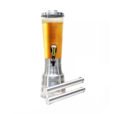 Imagem de Torre De Chopp Premium 3.5 L Em Alumínio Refil Extra Prata - BEER CHOP