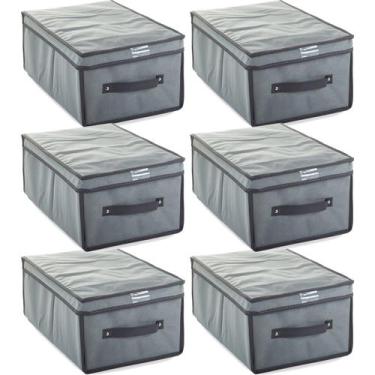 Imagem de Kit 6x Caixa Organizadora Dobrável Para Closet Guarda Roupa - Kadê