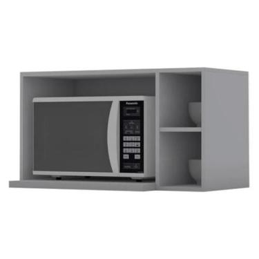 Imagem de Armario Aereo Para Microondas MDF 80 cm Americana C557 Cinza Henn, Cin