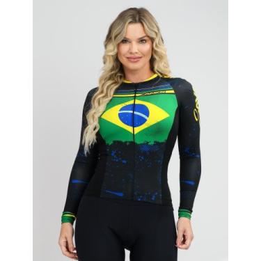 Imagem de Camisa Para Ciclismo Manga Longa Feminina Brasil Absolut Savancini (33