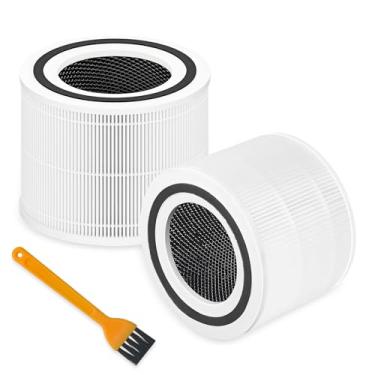 Imagem de Filtro de substituição Core 300 para Levoit Core 300-p, Core 300S, Core 300, Core 300-RF, Core 300-RAC, filtro de carbono ativado HEPA verdadeiro 3 em 1 H13 (branco)