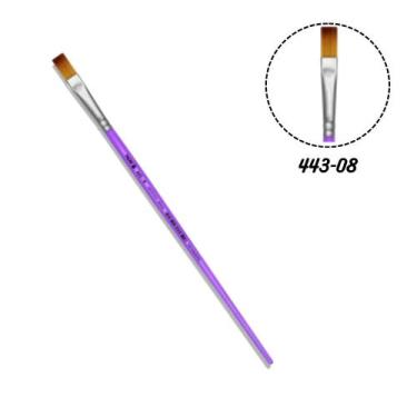 Imagem de Pincel Chato 443 - 08 Longo Sintético Tigre Cerdas Marrom