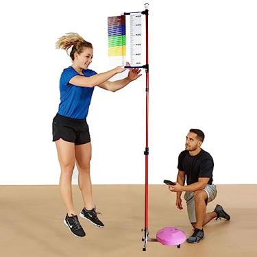 Imagem de Vertical Jump Tester Ferramenta profissional de vara de teste de medição de salto, equipamento de academia de altura ajustável de 1,2 m e 3,5 m, auxílio de treinamento de ponta de vôlei de basquete