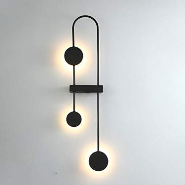 Imagem de HOSETEON Luminária de parede, lâmpada LED de 18 W, candeeiro de parede com sombra acrílica, luz de parede moderna, luzes de lavagem de parede geométricas para montagem interna embutida sala g aurant