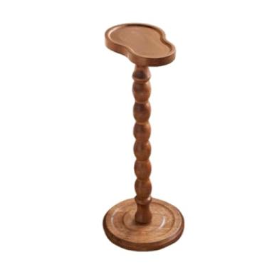 Imagem de Mesa lateral redonda, pequena mesa de bebida para espaços pequenos, mesa de centro moderna com destaque para sala de estar, quarto, cantos e escritório, D