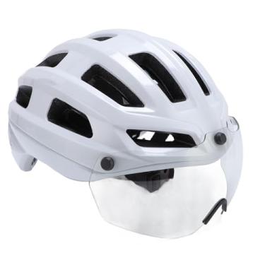 Imagem de Capacete de Bicicleta de Estrada, Material de Amortecimento Espessado PC 21 Grandes Aberturas de Compatíveis Com óculos Miopia (Branco brilhante)