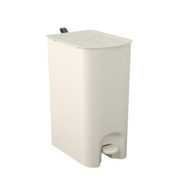 Imagem de Lixeira com Pedal Borboleta 20L Bege com Alça Cinza Coza