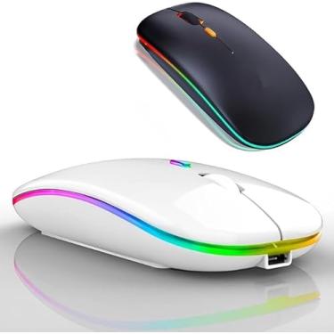 Imagem de Mouse Bluetooth Sem Fio, Recarregável, LED RGB, 2.4GHz, Óptico