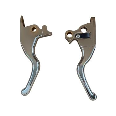 Imagem de COKTNNI Alavanca de freio de embreagem de 3 dedos para motocicleta CNC alavanca de freio de embreagem de mão curta adequada para Harley Low Rider/S Softail Sport Glide Street Bob 2015-2024 (prata)