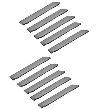 Imagem de Puxador de borda de dedo preto estilo moderno 10 peças, puxadores de armário de alumínio alça de gaveta invisível, puxador de armário de cozinha ferragens de móveis para casa cozinha escritório