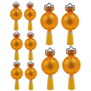 Imagem de Sinalizador Viario Solar Kit 10 Uni Iluminaçao Estrada Rua Rodovia Fis