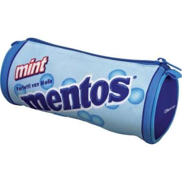 Imagem de Estojo Simples Mentos MINT Redondo Azul - Caixa com 5 Unidades - Compa