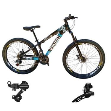 Imagem de Bicicleta Aro 26 Vikingx Aluminio Tuff 25 Mtb 24v Cambio Shimano Diant