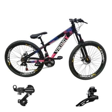 Imagem de Bicicleta Aro 26 Vikingx Aluminio Tuff 25 Mtb 24v Cambio Shimano Diant