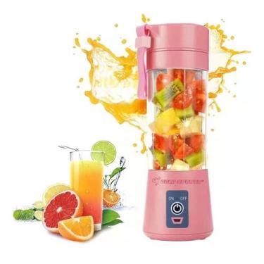 Imagem de Mini Garrafa Mixer Gold Sports Power - Elétrica, Único, Rosa, Unissex,