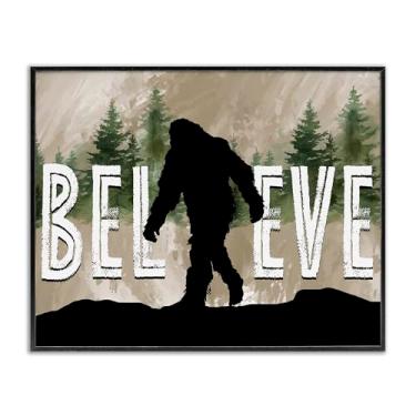 Imagem de Stupell Industries Believe Rustic Mythical Creature Black Framed Giclee Art, design by Nicole DeCamp, 76 x 61 cm