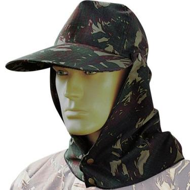 Imagem de Boné Camuflado Saia Removível Aba Grande Proteção Uv Ripstop - Belli A