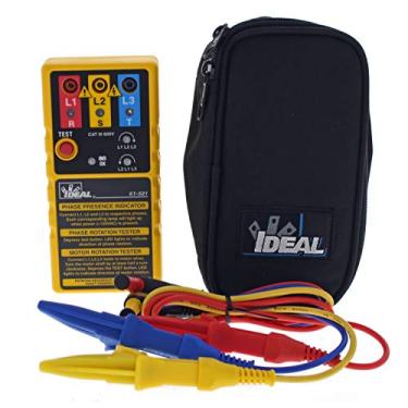 Imagem de Ideal Industries Ideal Electrical 61-521 Testador De Rotação De Motor Trifásico E Rotação De Fase, Estojo De Transporte E Cabos Incluídos, Azul/Vermelho