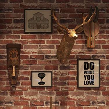 Imagem de Okydoky Papel de parede descasque e cole, papel de parede rústico de tijolo vermelho para decoração de casa, fundo de cozinha, papel de parede autoadesivo de vinil para casa, oficina e escritório, 44