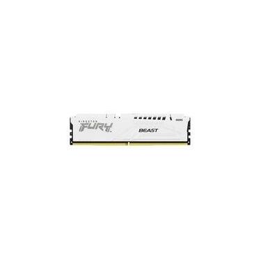 Imagem de Memória RAM Kingston Fury Beast Branco XMP,16GB, 6400MT/s DDR5, DIMM, CL32 - KF564C32BW-16