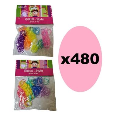 Imagem de 480 Xuxinhas Elásticos De Silicone Colorida Com Bolinha