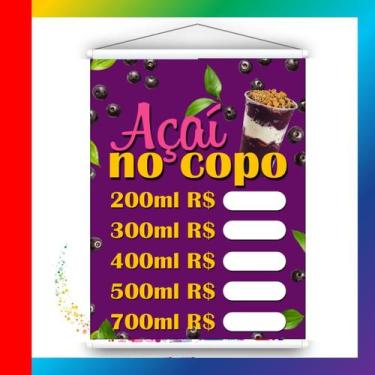 Imagem de Banner Tabela preço Açaí Ref:1  SEM PERSONALIZAÇÃO  Não mancha / desbo