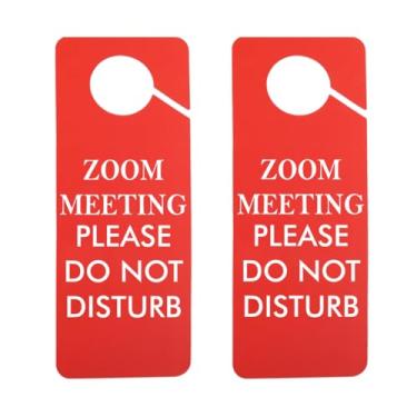 Imagem de 2 peças Zoom Meeting in Progress Door Hanger Placa de sala de reuniões para casa ou escritório (reunião com zoom)