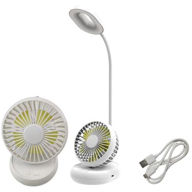 Imagem de Luminária Com Ventilador Flexível 2 Em 1 Led Abajur De Mesa